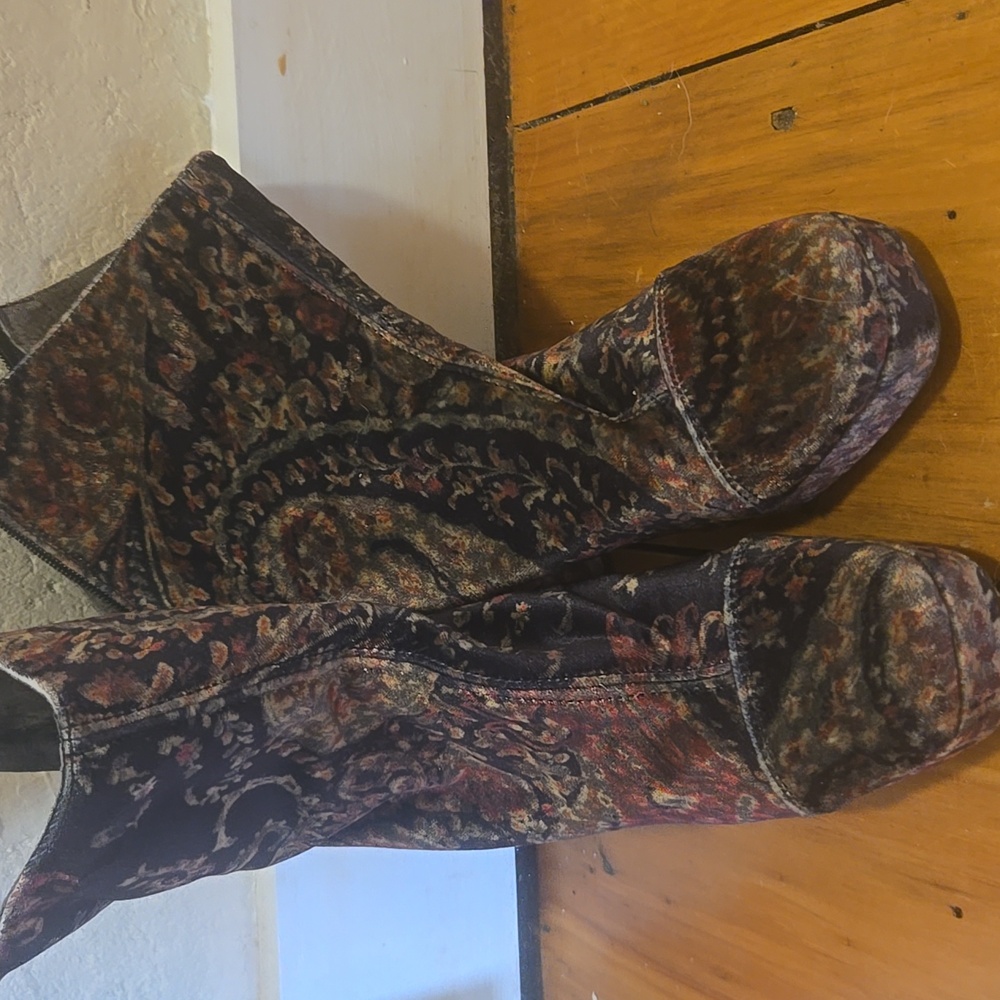 Free People Paisley Velvet Boots